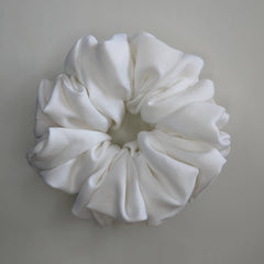 White Bridal Silk Scrunchie