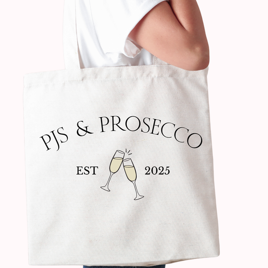 PJs & Prosecco Custom Tote Bags