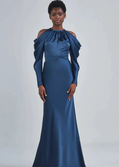 Full body front view of Amsale - P397S (French Blue 