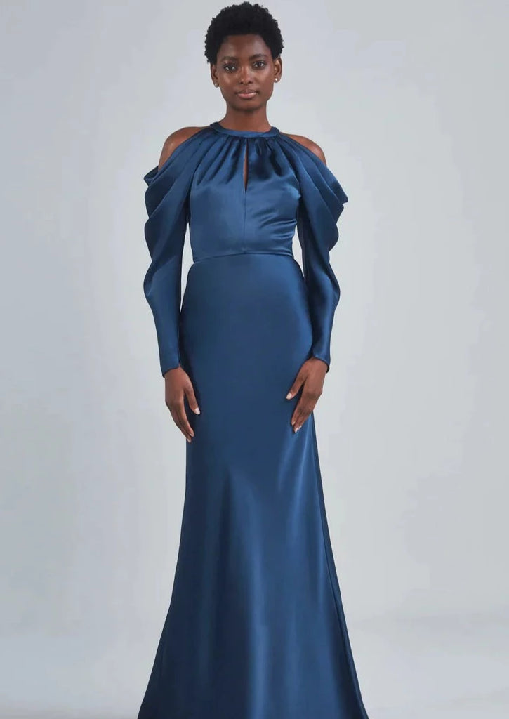 Full body front view of Amsale - P397S (French Blue 