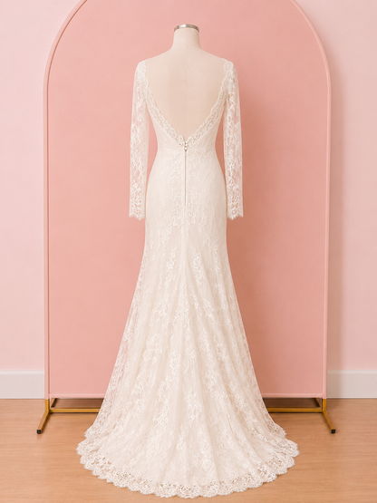Back of 6155 by Stella york, chantilly eyelash lace