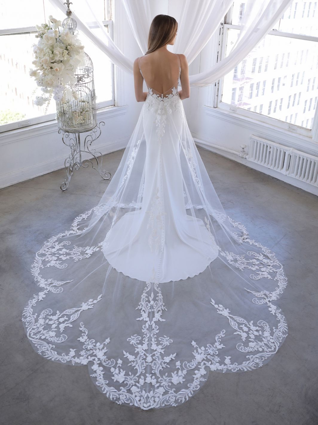 Full body back view of Ozalea by Blue by Enzoani
