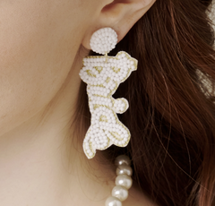 Oversized BRIDE Dangling Earrings | Ivory Bride Earrings | Pink Bride Earrings | Gold Bride Earrings