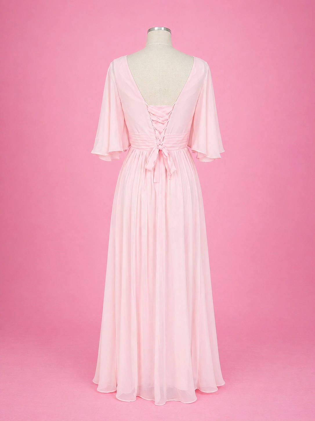 Corset back light pink bridesmaid dress Ottawa
