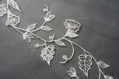 Chapel Length Floral Border Veil