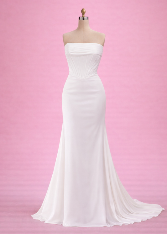 Fitted wedding dress strapless