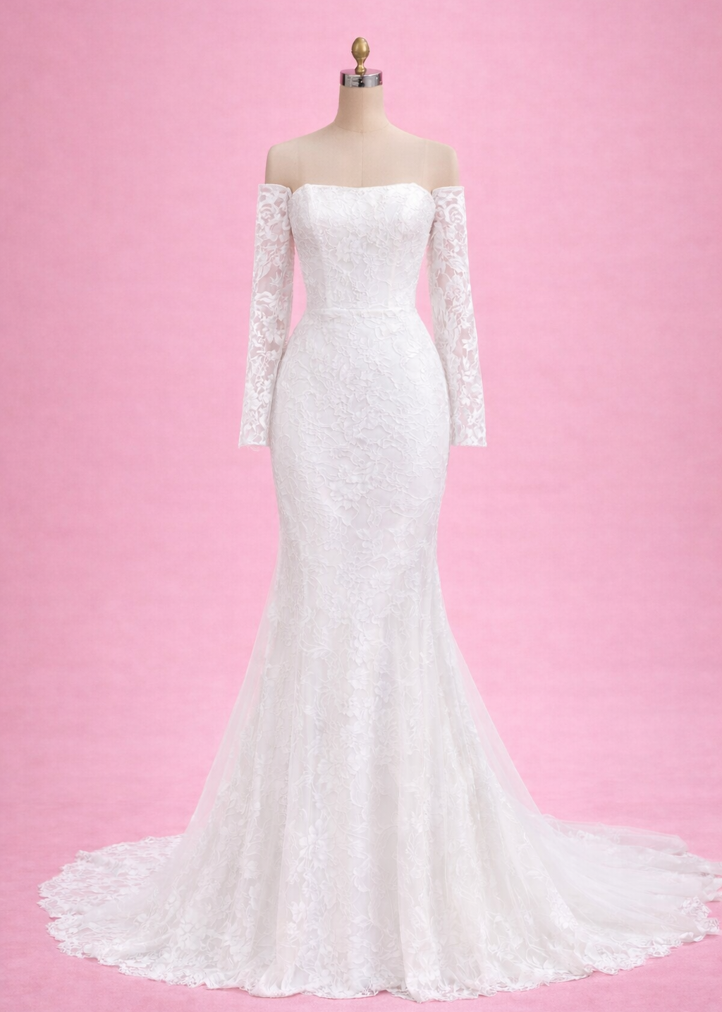Fit and flare lace wedding dress