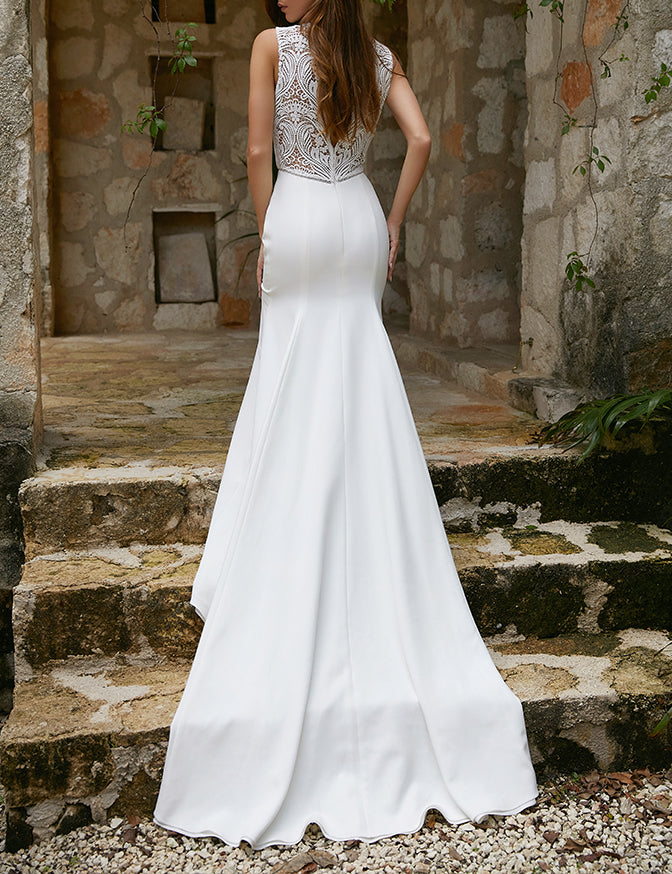 Full body back view of Helen by Scout Bridal