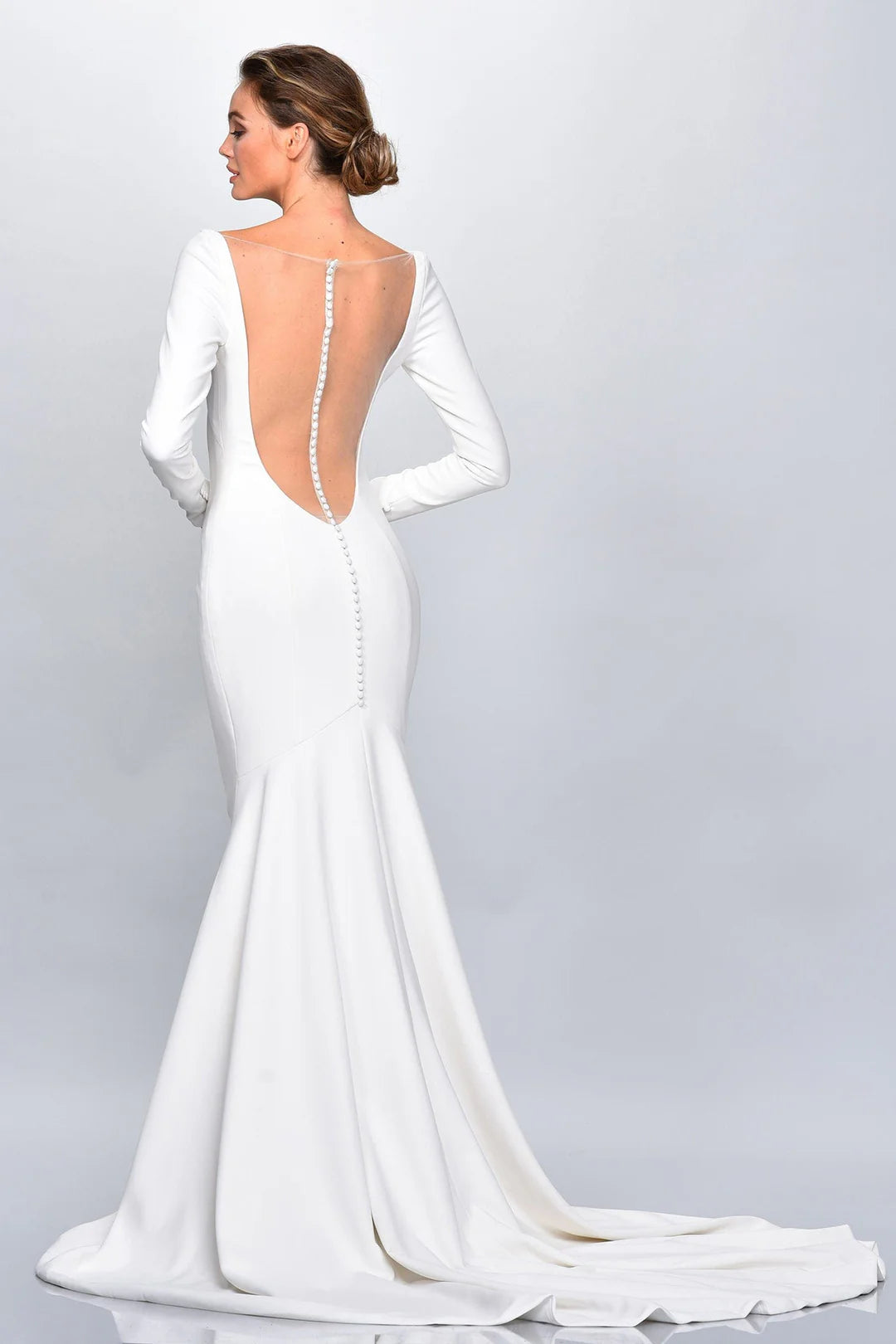 Full body back view of Flora by Theia Couture