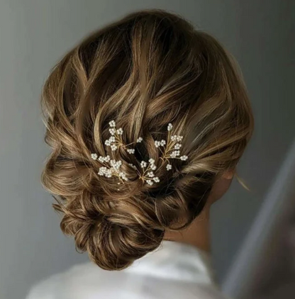 Handmade Flower Pearl Beaded Hair Pins