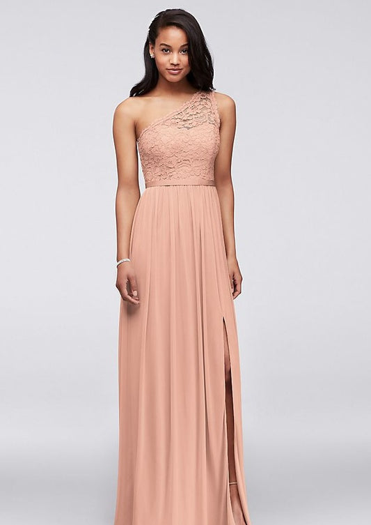 Full body front view of David's Bridal - F17063 in Petal
