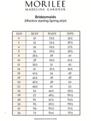 Morilee size chart