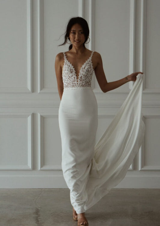 Full body front view of tommy crepe by made with love