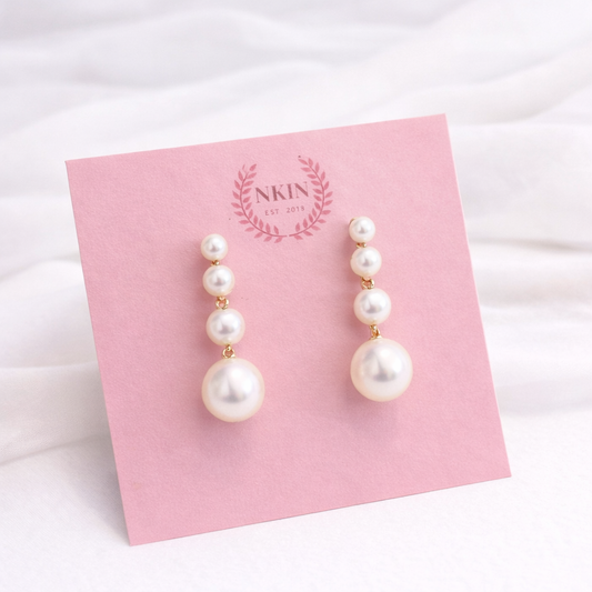 Pearl Cluster Drop Earrings