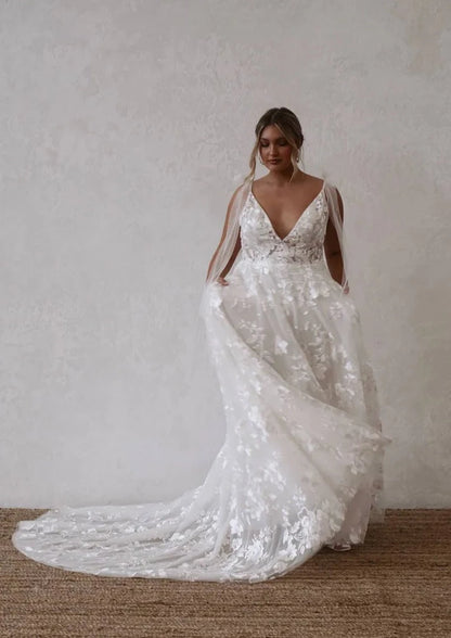 Full body front view of elsie flowy by made with love