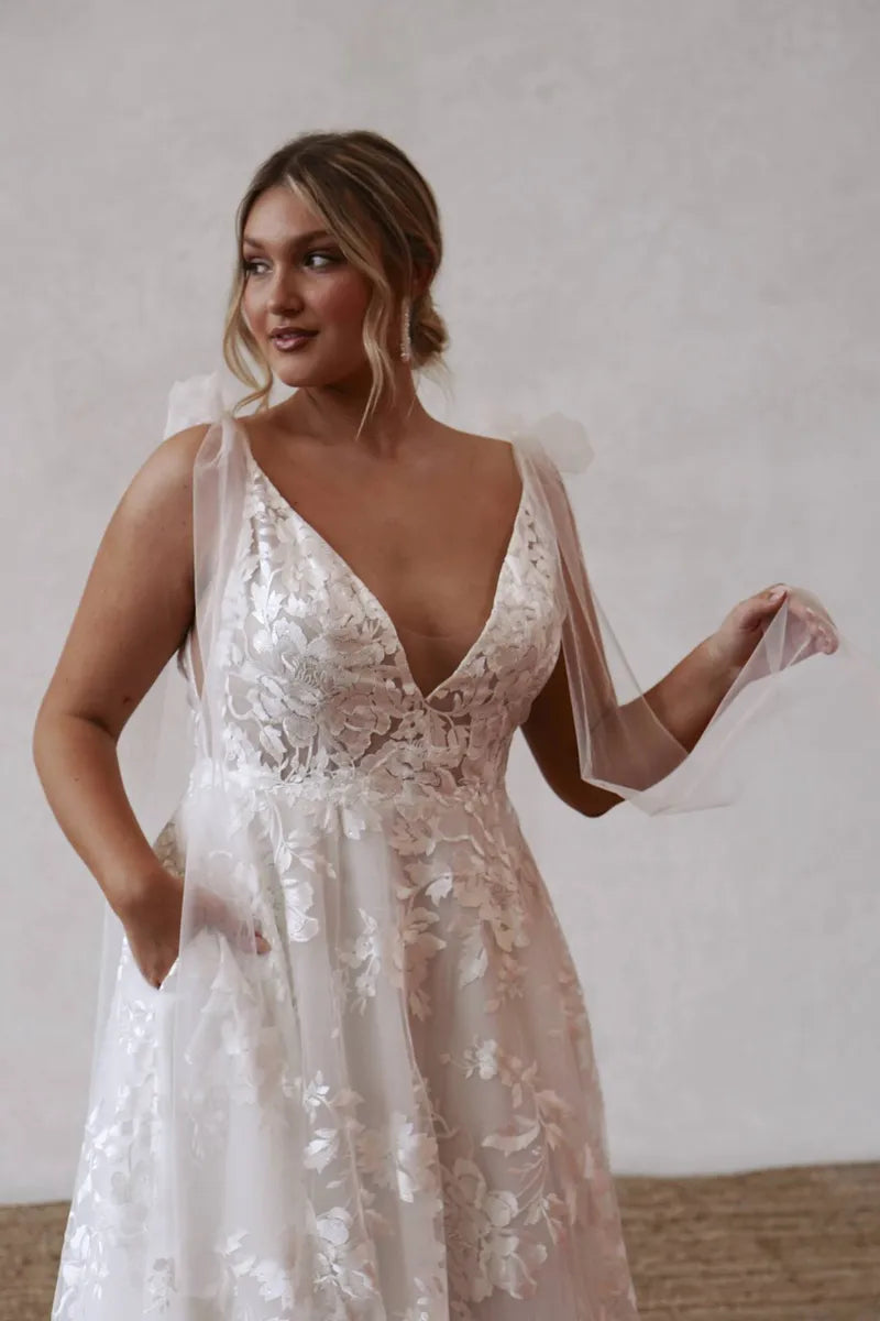 Close up front view of elsie flowy by made with love