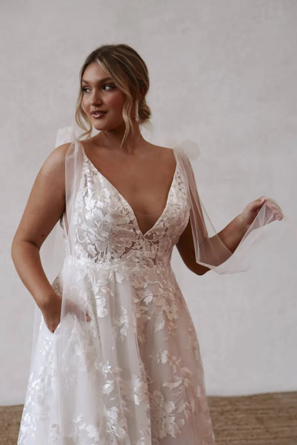 Close up front view of elsie flowy by made with love