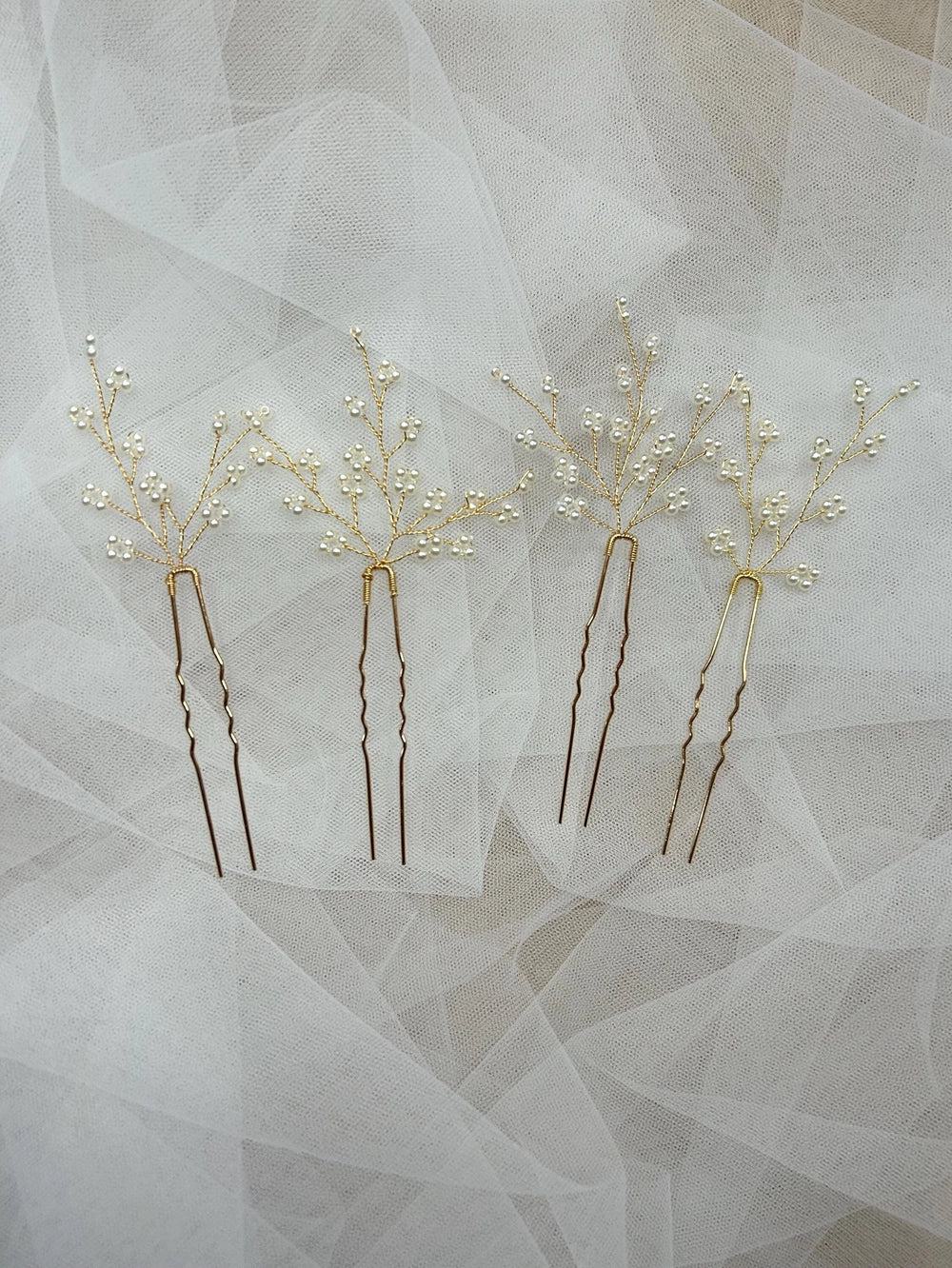 Gold Floral Beaded Hair Pin