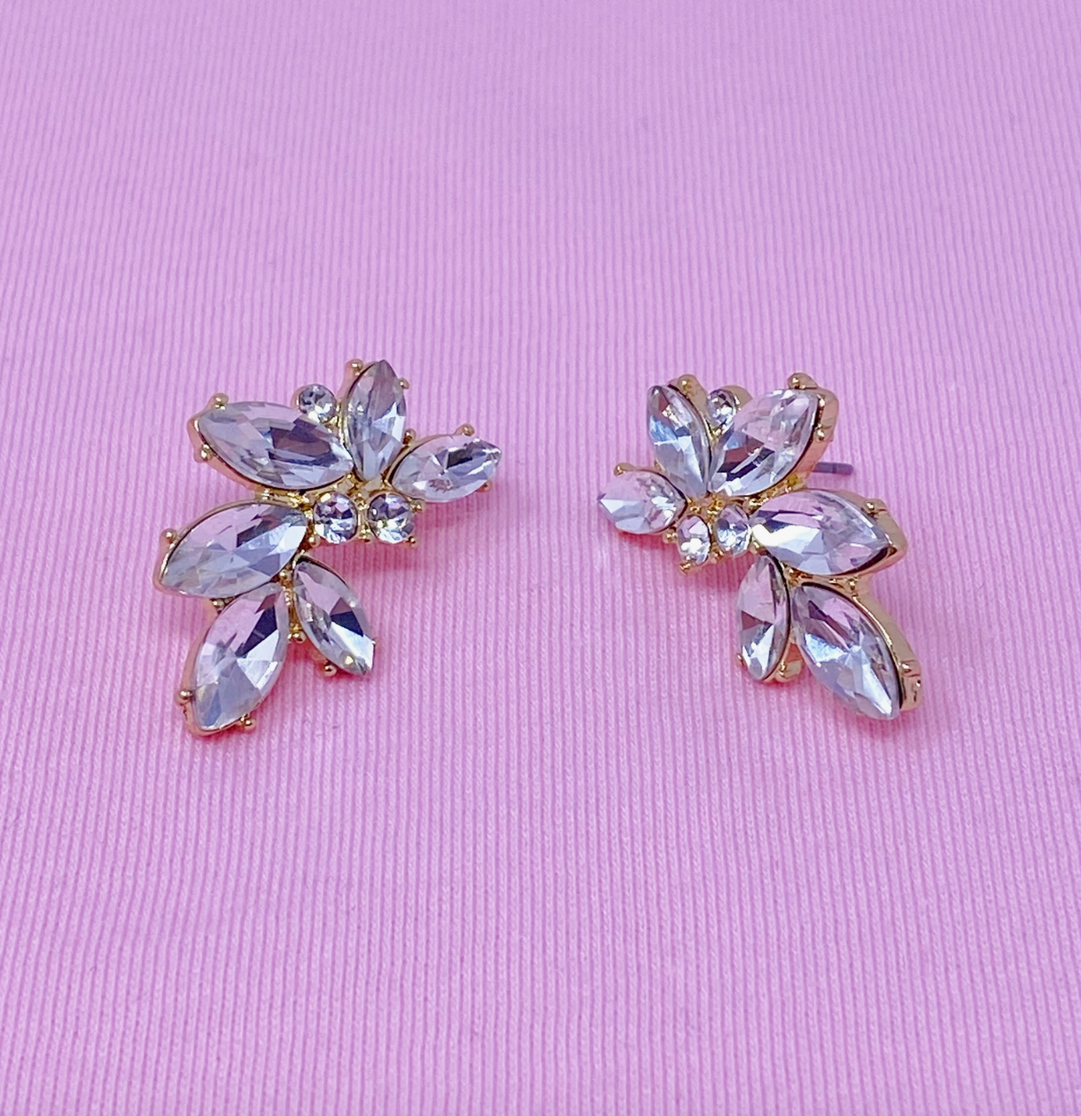 Cluster Drop Stunning Stone Stud Earrings