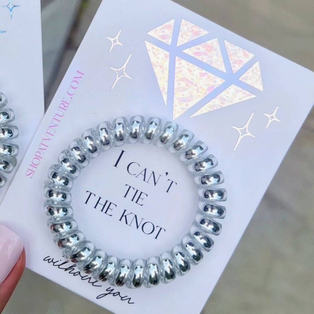 I Can't Tie the Knot Without You | Gold | Silver | Bridesmaid Proposal Hair Tie