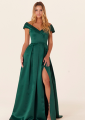 Full body front view of Morilee - 21838 in emerald