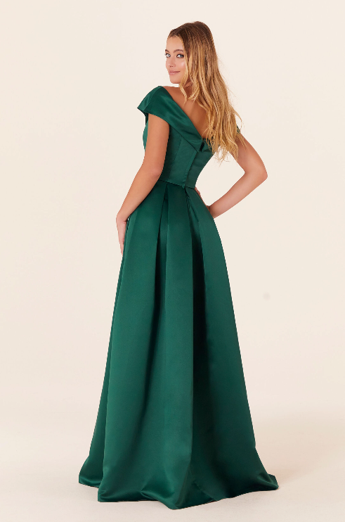 full body back view of Morilee - 21838 in emerald