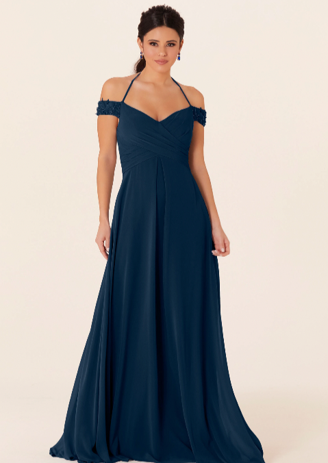 Full body front view of Morilee - 21833 in navy