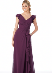 Full body front view of Morilee - 21686 (Eggplant