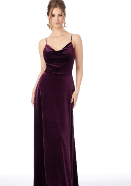Full body front view of Morilee - 21685 (Eggplant