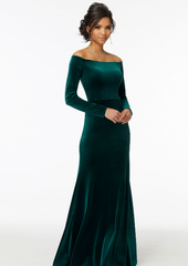 Full body front view of Morilee - 21724 (Emerald