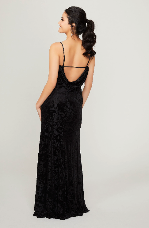 Full body back view of Morilee - 21781 (Black