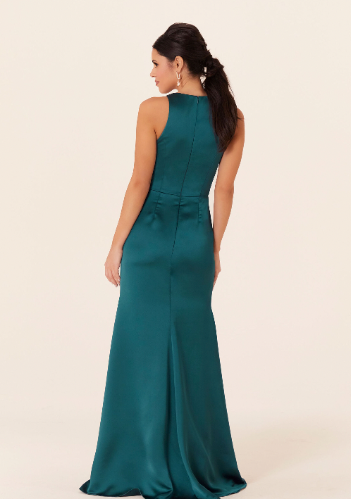 Full body back view of Morilee - 21831 (Teal 