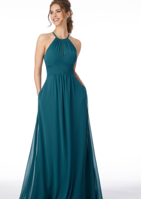 Full body front view of Morilee - 21695 (Teal