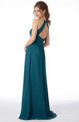 Full body back view of Morilee - 21695 (Teal