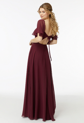 Full body back view of Morilee - 21722 (Bordeaux 