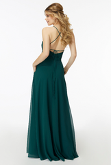 Full body back view of Morilee - 21725 (Emerald