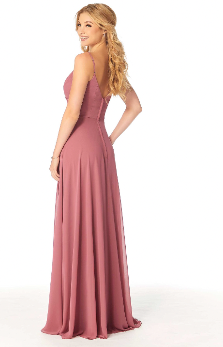 Full body back view of Morilee - 21814 (Rosewood