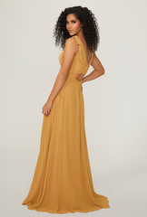 Full body back view of Morilee - 21789 (Saffron