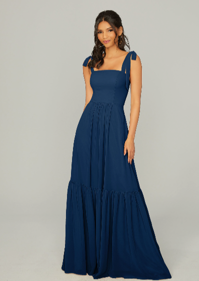 Full body front view of Morilee 21753 in Sapphire