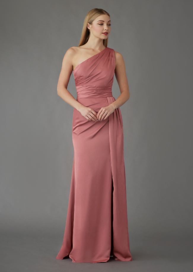 Full body front view of Hayley Paige Occasions - 52255  in Berry