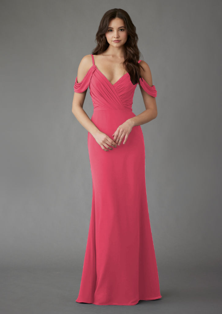 Full body front view of Hayley Paige Occasions - 52251 in flamingo