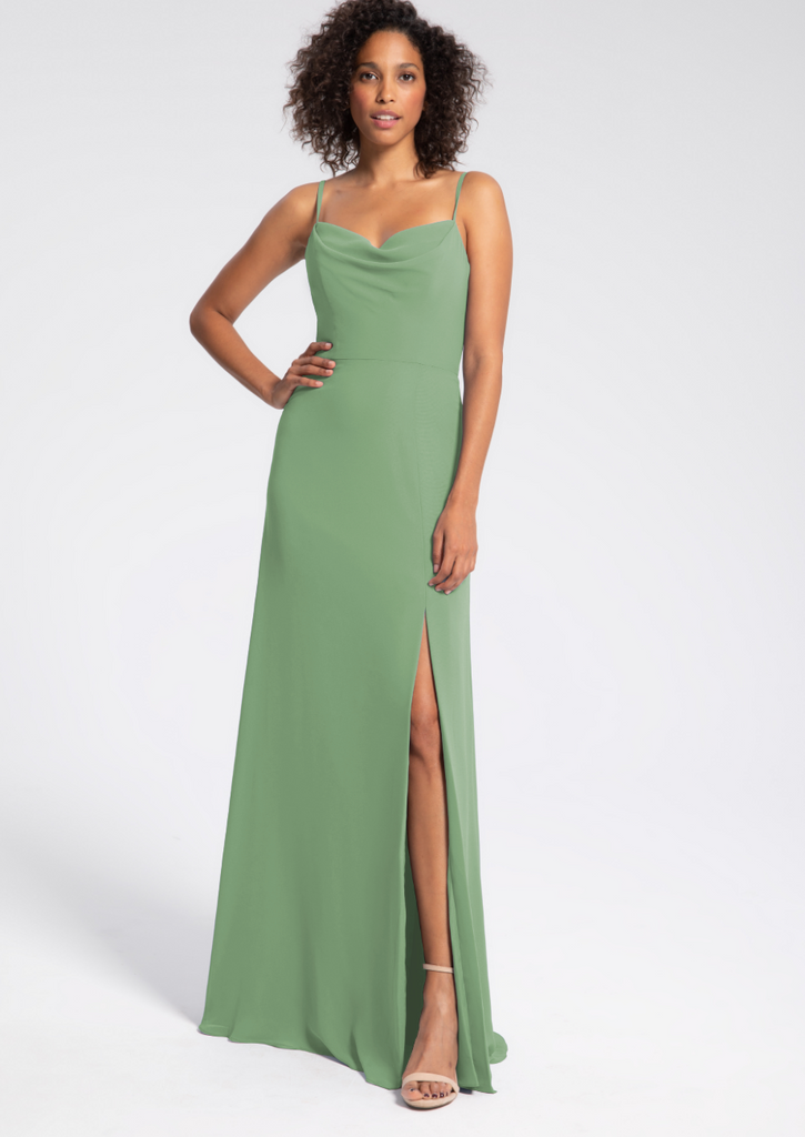 Full body front view of Hayley Paige Occasions - 52208 in sage