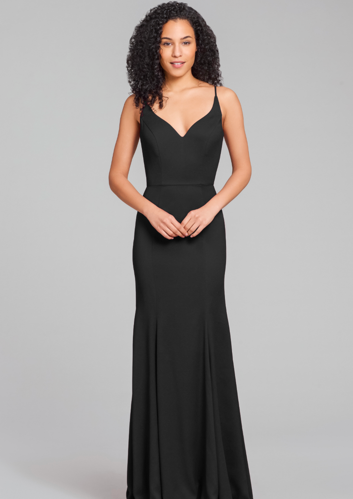 Full body front view of Hayley Paige Occasions - 5858 in Black