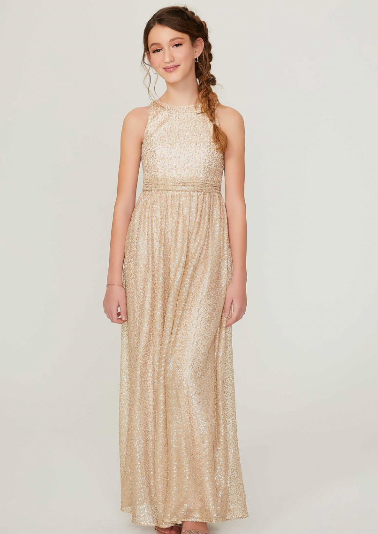 Gold junior bridesmaid dresses on sale