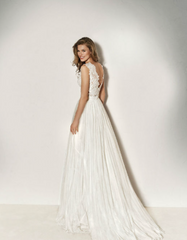 Full body back view of Xinia Bodice by Pronovias