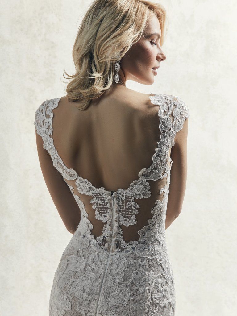 Close up back view of Chauncey by Sottero + Midgley