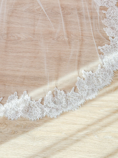 The "Tyler" Gathered Lace Veil