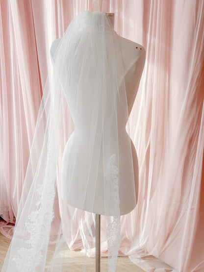 The "Tyler" Gathered Lace Veil