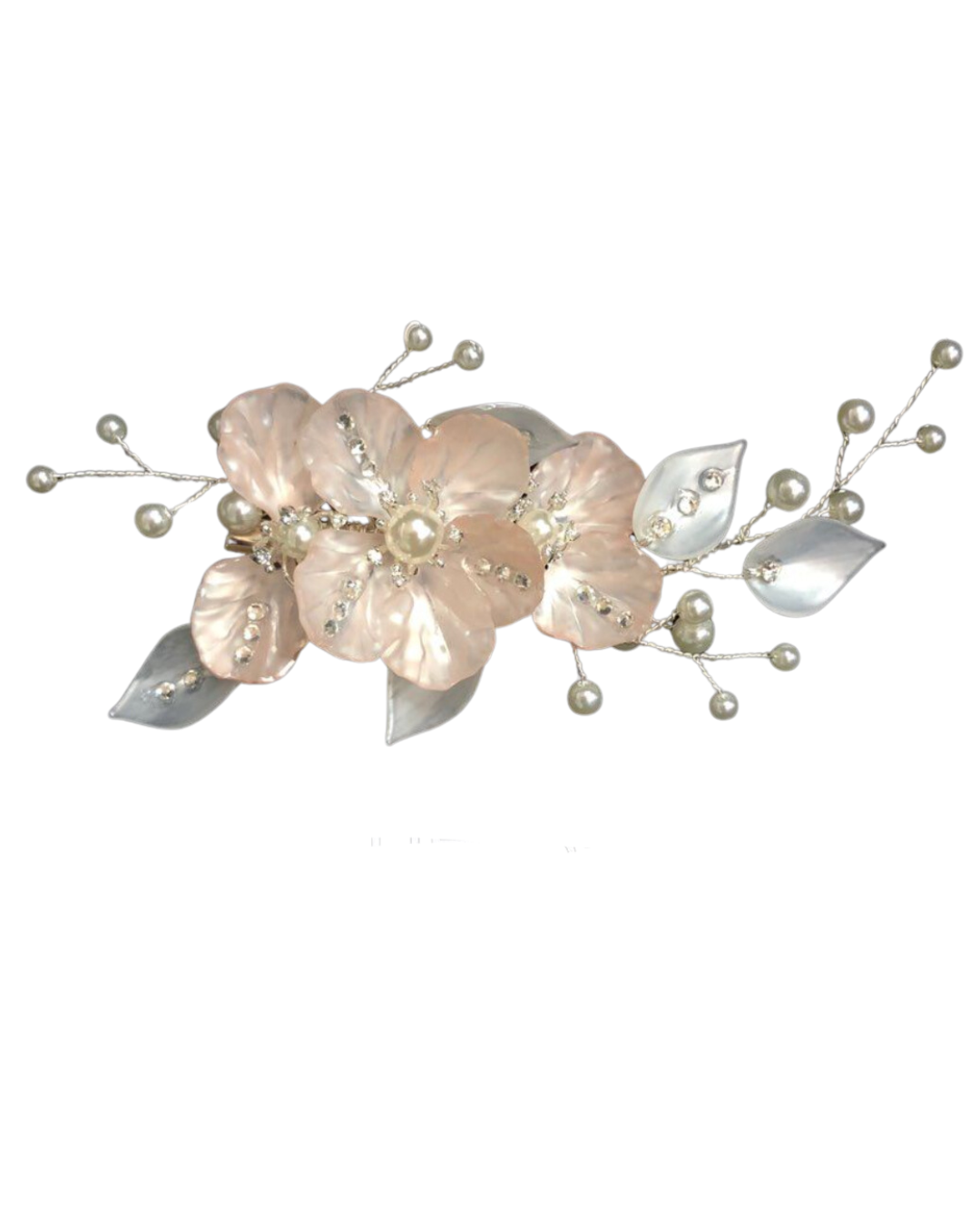 White and Pearl Floral Hair Comb