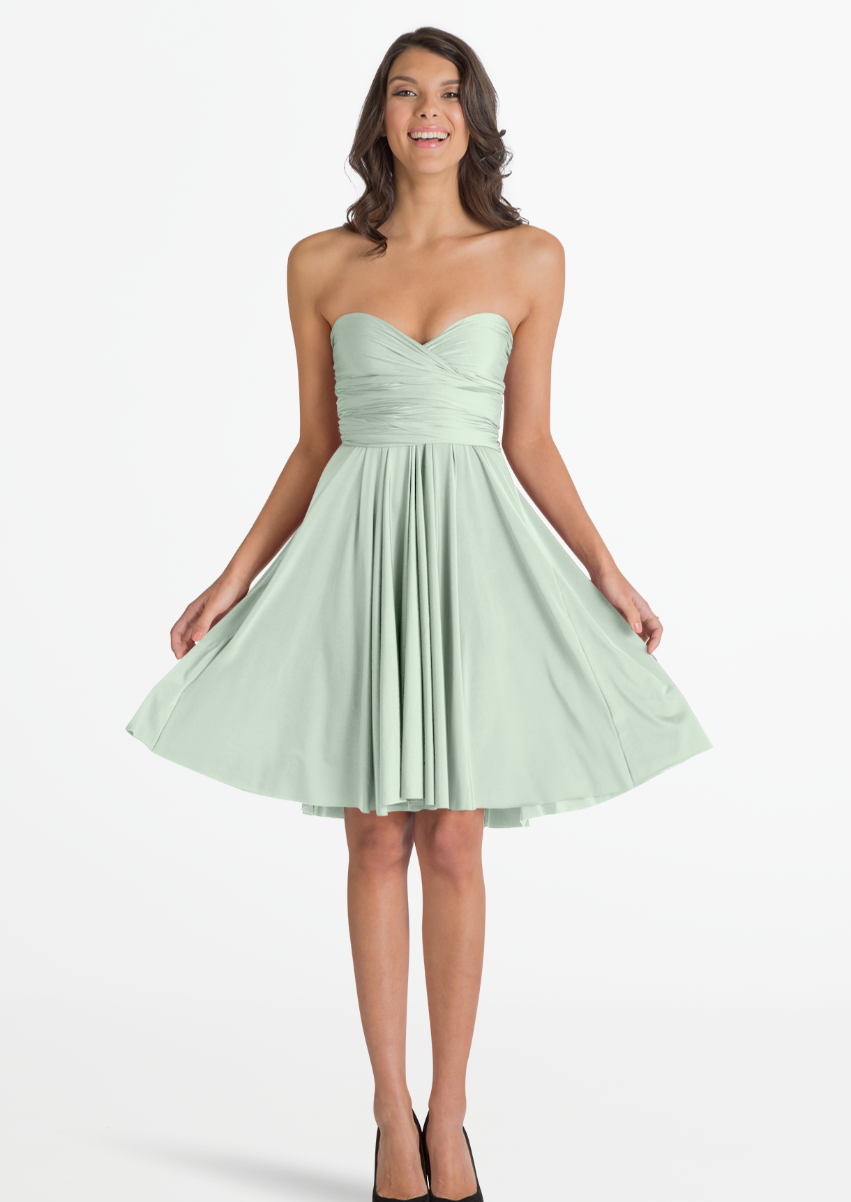 Full body front view of Sakura Midi - Mint Green